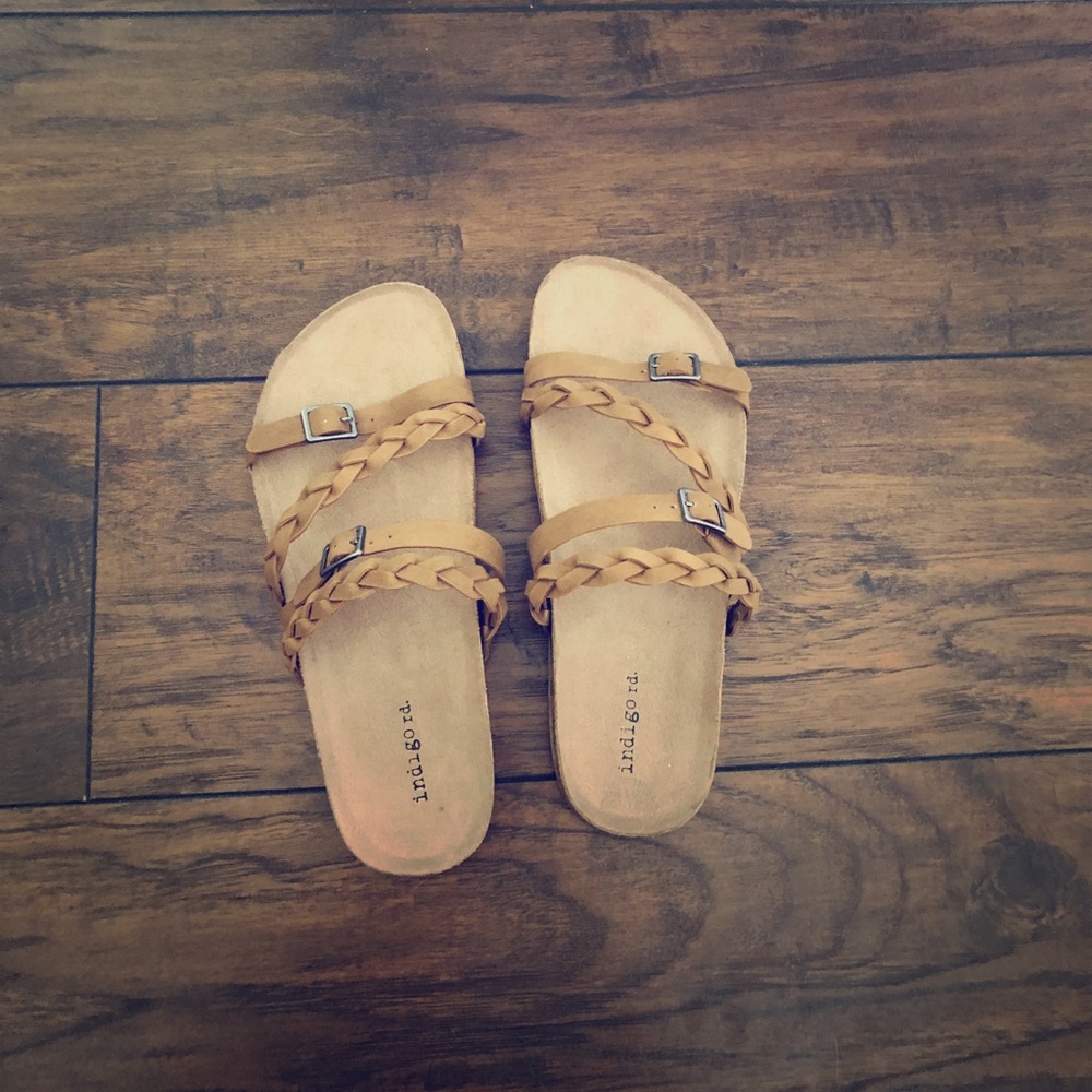 NWOT Braided Strap Birkenstock Style Sandals